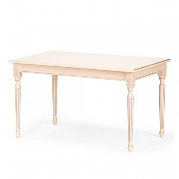 Обеденный стол Сэм 2 1300.Эмаль крем, патина шампань. Гладкая столешница.