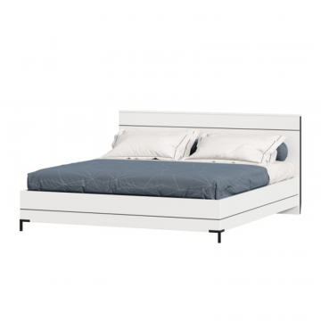 Кровать двуспальная 1600 Норд (Белый/Черный)