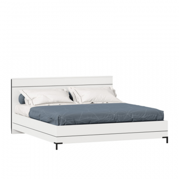 Кровать двуспальная 1800 Норд (Белый/Черный)