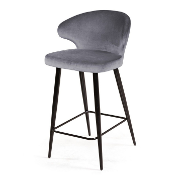 Стул полубарный Richard, бархат серый 27 80764