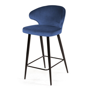 Стул полубарный Richard, бархат синий 29 80600