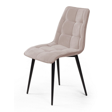 Стул UNO soft, бархат пепельно-серый 25 / чёрный конус 77589