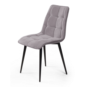 Стул UNO soft, бархат светло-серый 26 / чёрный конус 78479