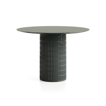 Обеденный стол Клинкер Рельеф, П-25, D=110, FENIX NTM / HPL, Основание матовое