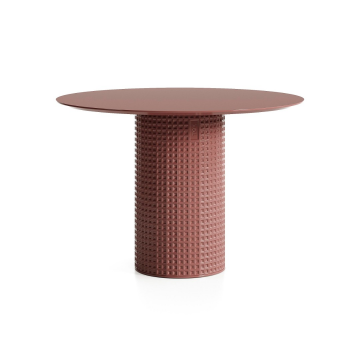 Обеденный стол Клинкер Рельеф, К-25, D=90, FENIX NTM / HPL, Основание матовое