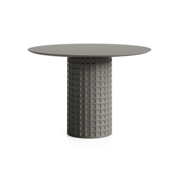 Обеденный стол Клинкер Рельеф, К-50, D=100, Эмаль, Основание матовое