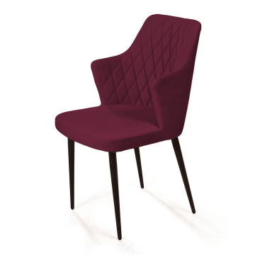 Стул с подлокотниками Hunt ромб, бархат красный 16 new / чёрный конус 80987