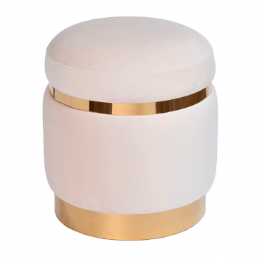 102AN-PUF-1913-KRE Пуф велюр кремовый d40*45см