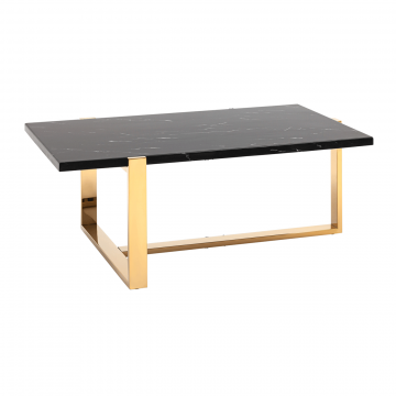 Журнальный столик Тоби 109*66 черный мрамор сталь золото
