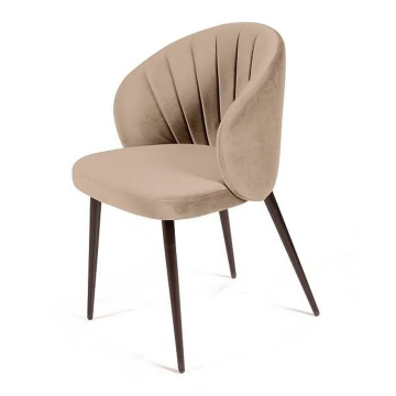 Стул Mont Blanc, бархат бежевый 5 / черный конус 18467