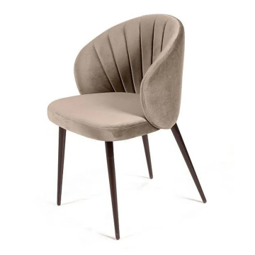 Стул Mont Blanc, бархат пепельно-бежевый 25 / черный конус 18468