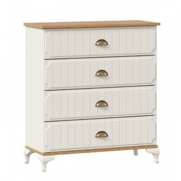 Комод с 4 ящиками Вилладжио (Алебастр/Дуб золотой)