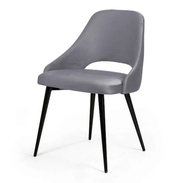 Стул William, бархат светло-серый 26/ черный конус 78376