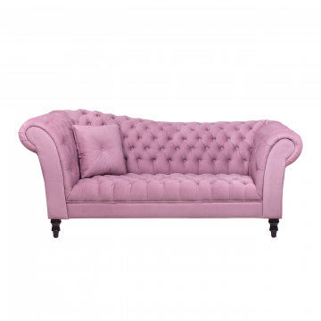 Розовый велюровый 2-местный диван Lina Pink