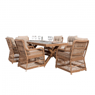 Обеденный комплект ISABELLA из искусственного ротанга