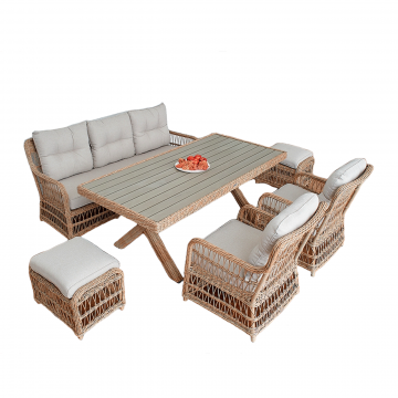 Обеденный комплект ALBERT из искусственного ротанга