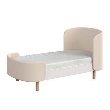 Кровать KIDI Soft для детей от 2 до 4 лет (молочный, экокожа)