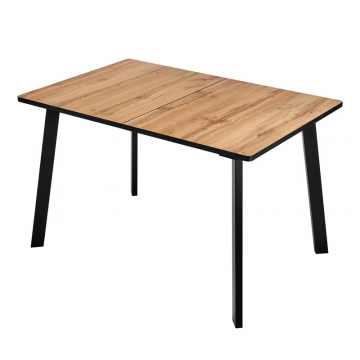 Стол Dublin раскладной 120-160х80х75 Дуб Вотан с чёрными ножками