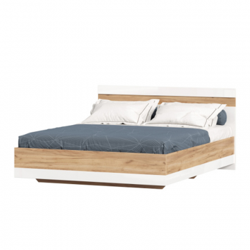 Кровать двуспальная 1600 Фиджи (Дуб Золотой/Белый)