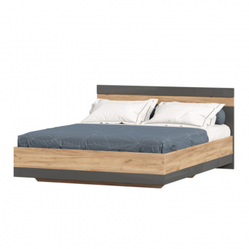 Кровать двуспальная 1600 Фиджи (Дуб Золотой/Антрацит)