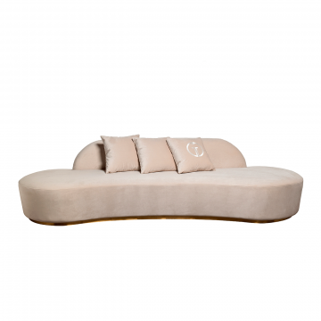 Диван Lea трехместный, велюр кремовый 290*112*75см