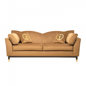 Диван Siena трехм.без мех.,велюр золотой Colt004 228*92*92см