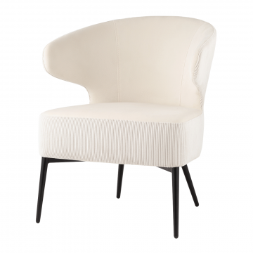 Кресло лаунж Royal Stripes велюр молочный