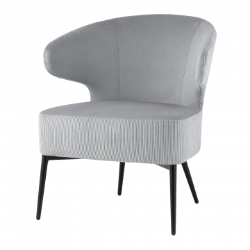 Кресло лаунж Royal Stripes велюр серый