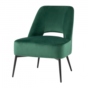Кресло лаунж Бостон велюр зелёный