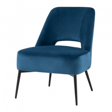 Кресло лаунж Бостон велюр синий