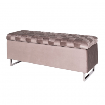 Банкетка велюр серо-беж. 120*40*46см для хранения