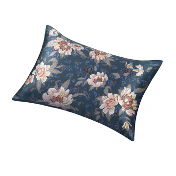 Наволочка 50х70 Лазоревый цветок в темно-бирюзовом, шелк и сатин
