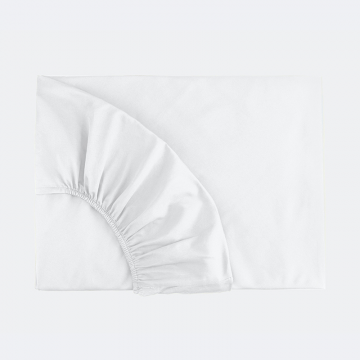 Простыня на резинке в жемчужно-белом, сатин, 90х200х20