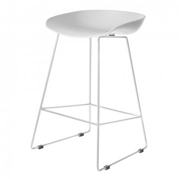 Стул полубарный Neo белый с белыми ножками