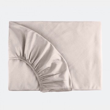 Простыня на резинке в песочно-бежевом, сатин, 160х200х35