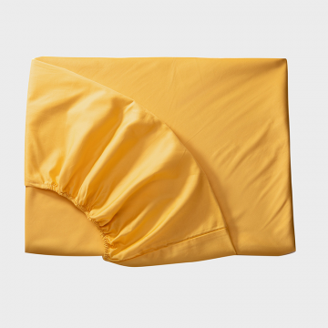 Простыня на резинке в солнечно-желтом, сатин, 120х200х25