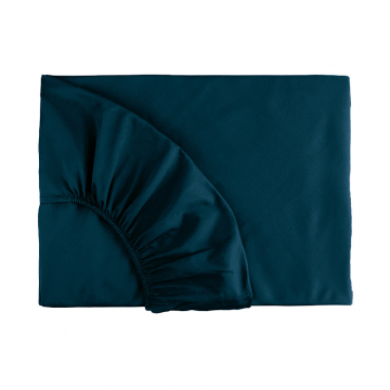 Простыня на резинке в темно-бирюзовом, сатин, 140х200х30