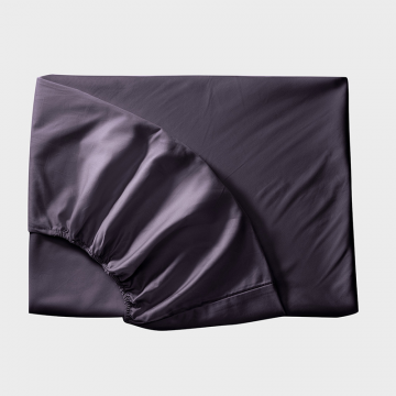 Простыня на резинке в графитно-сером, сатин, 90х200х20