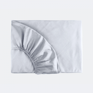 Простыня на резинке в светло-сером, сатин, 160х200х35