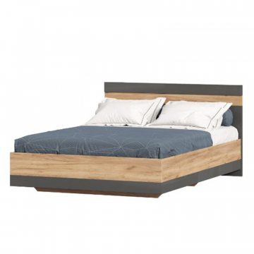 Кровать двуспальная 1600 с подъёмным механизмом Фиджи (Дуб Золотой/Антрацит)