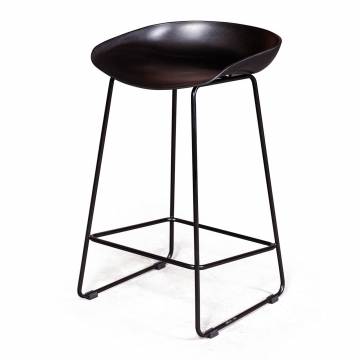 Стул полубарный Leo пластик черный