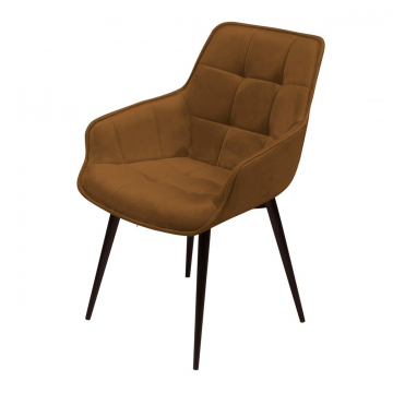 Стул с подлокотниками Capri, бархат коричневый 12 / опора конус