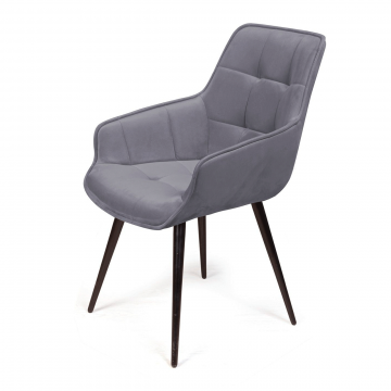 Стул Capri поворотный 90 градусов, функция возврата, антишум бархат серый 27/ опора конус