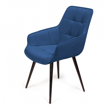 Стул Capri поворотный 90 градусов, функция возврата, антишум бархат синий 29/ опора конус