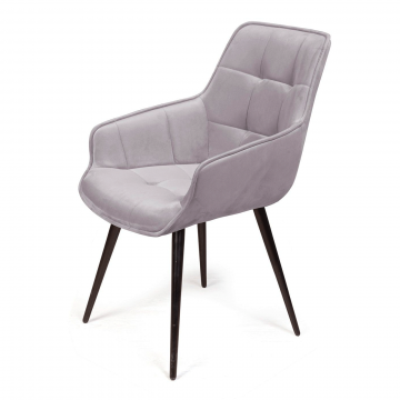 Стул Capri  поворотный 360 градусов, бархат светло-серый 26 / опора конус