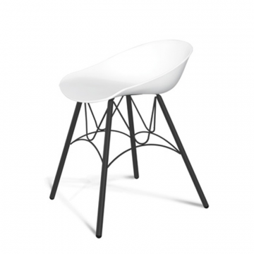 Стул SHT-ST19/S100 Белый/черный муар