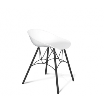 Стул SHT-ST19/S100 Белый/черный муар