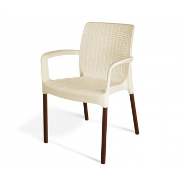 Плетеный стул SHT-S68 Бежевый/коричневый муар