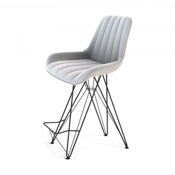 Стул полубарный SHT-ST37/S66-1 Серое облако/черный муар