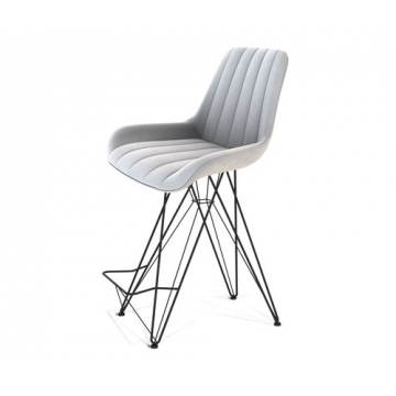 Стул полубарный SHT-ST37/S66-1 Серое облако/черный муар